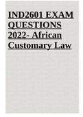 IND2601 EXAM QUESTIONS 2022- African Customary Law