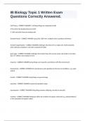 IB Biology Topic 1 Written Exam Questions Correctly Answered&period;