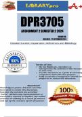 DPR3705 Assignment 2 &lpar;QUESTIONS & ANSWERS&rpar; Semester 2 2024 - DUE 27 September 2024