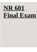 NR 601 Final Exam