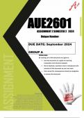 AUE2601 assignment 2 semester 2 2024 &lpar;Group A&rpar;
