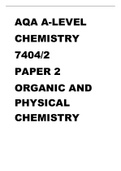 AQA A-LEVEL CHEMISTRY 7404-2 PAPER 2ORGANIC AND PHYSICAL CHEMISTRY