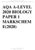 AQA A-LEVEL 2020 BIOLOGY PAPER 1 MARKING CHEME (2020)