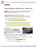 GIZMOS 2.08 Lab Questions  | Student Exploration: Big Bang Theory ;; Hubble’s Law 2021 