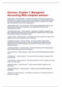 Garrison&comma; Chapter 1&comma; Managerial Accounting With complete solution