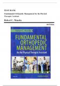 Fundamental Orthopedic Management for the Physical Therapist Assistant 4th Edition Test Bank &ndash; Manske &lpar;All Chapters Covered&rpar;