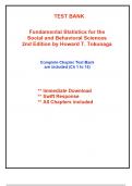 Test Bank for Fundamental Statistics for the Social and Behavioral Sciences&comma; 2nd Edition Tokunaga &lpar;All Chapters included&rpar;