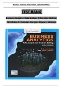 TEST BANK For Business Analytics&colon; Data Analysis & Decision Making&comma; 7th Edition by S&period; Christian Albright&comma; Wayne L&period; Winston&comma; Verified Chapters 1 - 19&comma; Complete Newest Version