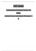 TEST BANK For Fundamentals of Corporate Finance&comma; 5th Edition by Robert Parrino&comma; David Kidwell&comma; Verified Chapters 1 - 21&comma; Complete Newest Version