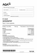AQA A-level GEOGRAPHY Paper 2 Human geography 7037&sol;2R QP 2024