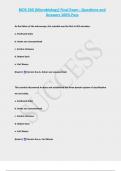 BIOS 260 &lpar;Microbiology&rpar; Final Exam &colon; Questions and  Answers 100&percnt; Pass