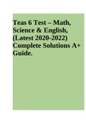 Teas 6 Test – Math, Science & English, (Latest 2020-2022) Complete Solutions A+ Guide.