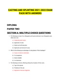 Casting and splinting 2021-2022 EXAM PaCK With Answers|2022|