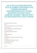 ATC ENON EXAM 2024-2025 WITH  ACTUAL CORRECT QUESTIONS AND  VERIFIED DETAILED  ANSWERS&vert;FREQUENTLY TESTED  QUESTIONS AND SOLUTIONS  &vert;ALREADY GRADED A&plus;&vert;BRAND NEW&excl;&excl; &vert;GUARANTEED PASS &vert;LATEST UPDATE