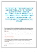 NUTRITION ATI PROCTORED EXAM  2024-2025 WITH ACTUAL CORRECT  QUESTIONS AND VERIFIED  DETAILED ANSWERS &vert;FREQUENTLY  TESTED QUESTIONS AND SOLUTIONS  &vert;ALREADY GRADED A&plus;&vert;BRAND  NEW&excl;&excl;&vert;GUARANTEED PASS &vert;LATEST  UPDATE