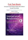 Interpersonal Relationships 8th Edition Arnold Test Bank