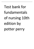 Test bank for fundamentals of nursing 10th edition by potter perry.