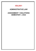 ADL2601 ASSIGNMENT 1 SOLUTIONS SEMESTER 1, 2022
