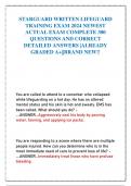 STARGUARD WRITTEN LIFEGUARD  TRAINING EXAM 2024 NEWEST  ACTUAL EXAM COMPLETE 300  QUESTIONS AND CORRECT  DETAILED ANSWERS &vert;ALREADY  GRADED A&plus;&vert;&vert;BRAND NEW&excl;&excl;