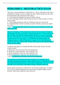 PEDIATRICS - HESI PRACTICE EXAM &colon;Latest Updated&semi; Guaranteed A&plus; Score &semi;With Rationales