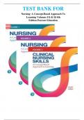TEST BANK FOR  Nursing&colon; A Concept-Based Approach To Learning Volumes I Ii & Iii 4th Edition Pearson Education