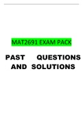   MAT2691 EXAM PACK  PAST	QUESTIONS AND SOLUTIONS