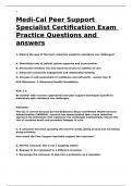 Medi-Cal Peer Support Specialist Certification Exam Practice Questions and answers&period;