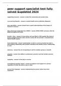 peer support specialist test fully solved &updated 2024
