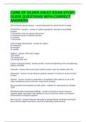 CARE OF OLDER ADULT EXAM STUDY GUIDE QUESTIONS WITH CORRECT ANSWERS