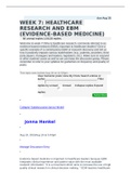 HSM 541 WEEK 7 HEALTHCARE RESEARCH AND EBM &lpar;EVIDENCE-BASED MEDICINE&rpar;