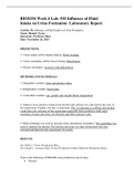 BIOS256 Week 4 Lab &num;10 Influence of Fluid Intake on Urine Formation      Laboratory Report  