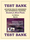 ADVANCED HEALTH ASSESSMENT AND DIFFERENTIAL DIAGNOSIS ESSENTIALS FOR CLINICAL PRACTICE 1ST EDITION MYRICK TEST BANK  ISBN-978-0826162496  This is a Test Bank (STUDY QUESTIONS WITH SOLUTIONS)