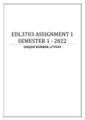 EDL3703 ASSIGNMENT 1 SEMESTER 1 - 2022 (679949)