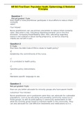 Chamberlain College Of Nursing > NR 503 Week 8 Exam &colon; Population Health&comma; Epidemiology & Statistical Principles
