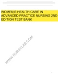 Women's Health Care in Advanced Practice Nursing 2nd edition Alexander Test Bank
