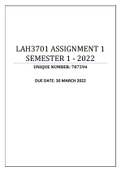 LAH3701 ASSIGNMENT 1 SEMESTER 1 - 2022 (787594)