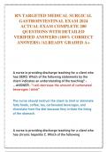 RN TARGETED MEDICAL SURGICAL  GASTROINTESTINAL EXAM 2024  ACTUAL EXAM COMPLETE 200  QUESTIONS WITH DETAILED  VERIFIED ANSWERS &lpar;100&percnt; CORRECT  ANSWERS&rpar; &sol;ALREADY GRADED A&plus; 