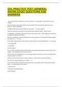 CDL Practice Test &lpar;General Knowledge&rpar;
