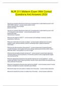   NUR 311 Midterm Exam With Correct Questions And Answers 2024