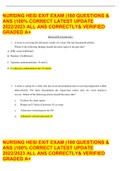  NURSING HESI EXIT EXAM &lpar;180 QUESTIONS & ANS &rpar;100&percnt; CORRECT LATEST UPDATE 2022&sol;2023 ALL ANS CORRECTLY& VERIFIED GRADED A&plus;