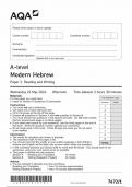 AQA A LEVEL MODERN HEBREW PAPER 1 QUESTION PAPER  2024 &lpar;7672&sol;1 &colon; Reading and Writing&rpar;