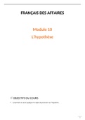 1BEM - FdA - Module 10: L'hypothèse 