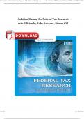 Solution Manual For Federal Tax Research 12th Edition by Roby Sawyers&comma; Steven Gill Fully Covered Completely ISBN&colon;9780357366387 Newest Edition 2024 INSTANT PDF DOWNLOAD