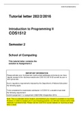 COS1512 Semester 2  School of Computing This tutorial letter contains the solution to Assignment 2