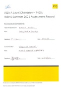 AQA A-Level Chemistry Assessment Record&period;