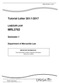 Tutorial Letter 201/1/2017 LABOUR LAW MRL3702 Semester 1 