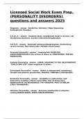 Licensed Social Work Exam Prep&period; &lpar;PERSONALITY DISORDERS&rpar; questions and answers 2025