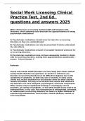 Social Work Licensing Clinical Practice Test&comma; 2nd Ed&period; questions and answers 2025&period;