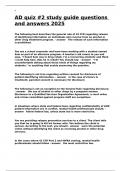 AD quiz -2 study guide questions and answers 2025