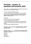 PSY2020 - Chapter 16 questions and answers 2025&period;
